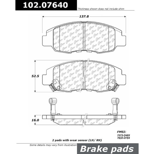 Centric Parts CTEK Brake Pads, 102.07640 102.07640 - main
